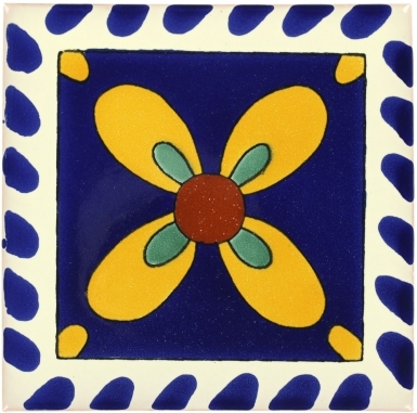 Mono Azul-Amarillo Talavera Mexican Tile