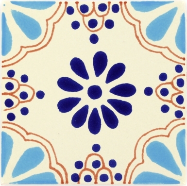 Turquoise & Blue Lace Talavera Mexican Tile