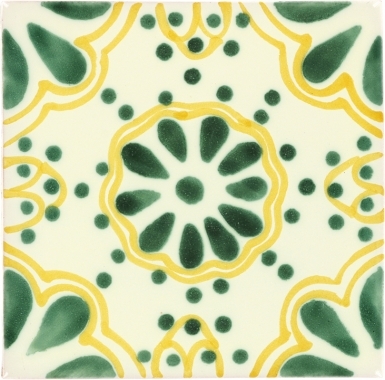 Green Lace Talavera Mexican Tile