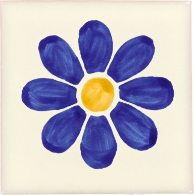 Blue Daisy Talavera Mexican Tile