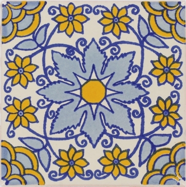 Blue Monarca Talavera Mexican Tile