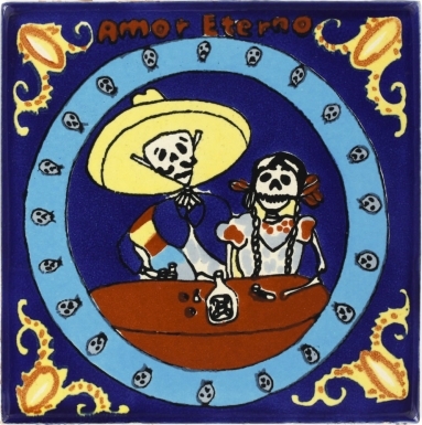 Amor Eterno with Blue Talavera Mexican Tile