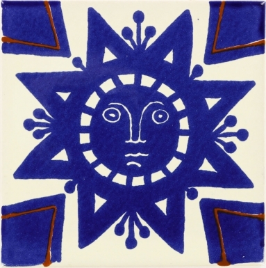 Geometric Sun Talavera Mexican Tile