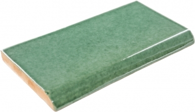 2" x 4.25" Surface Bullnose: Verde Hoja - Talavera Mexican Tile