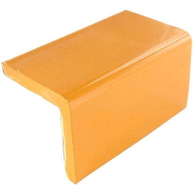 2" x 2" x 4.25" V-Cap: Tangerine Yellow - Talavera Mexican Tile