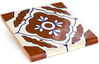 4.25" x 4.25" Surface Bullnose: Toledo - Talavera Mexican Tile