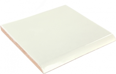4.25" x 4.25" Surface Bullnose: Mex White - Talavera Mexican Tile