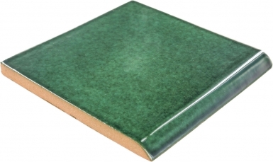 4.25" x 4.25" Surface Bullnose: Verde Hoja - Talavera Mexican Tile