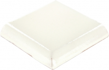 2.125" Double Surface Bullnose: Vintage White - Talavera Mexican Tile