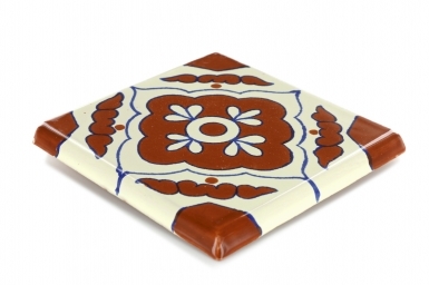 4.25" x 4.25" Double Surface Bullnose: Toledo - Talavera Mexican Tile