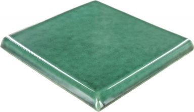4.25" x 4.25" Double Surface Bullnose: Verde Hoja - Talavera Mexican Tile
