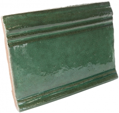 4.25" x 5.75" Emerald Gloss Base Molding - Tierra High Fired Glazed Field Tile