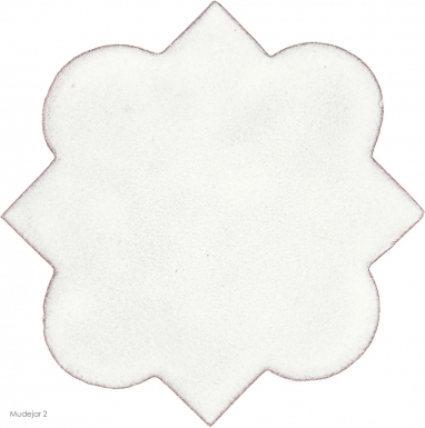 4.625" x 4.625" Ivory Gloss Mudejar 2 - Tierra High Fired Glazed Field Tile