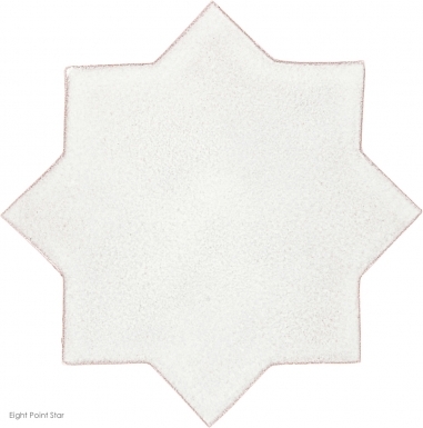 4.25" x 4.25" Ivory Gloss Eight Point Star Mudejar - Tierra Hight Fired Glazed Field Tile