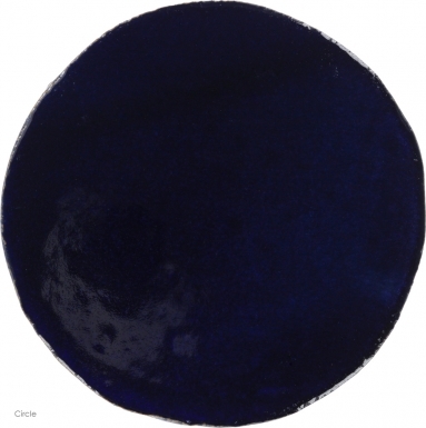 6" x 6" Navy Blue Gloss Circle - Tierra High Fired Glazed Field Tile