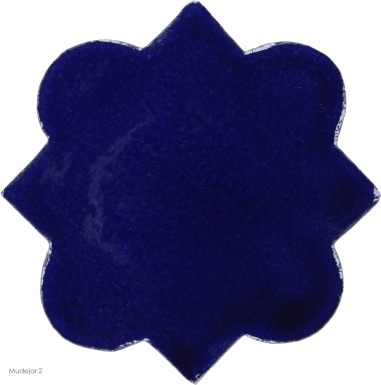 4.625" x 4.625" Sapphire Blue Gloss Mudejar 2 - Tierra High Fired Glazed Field Tile