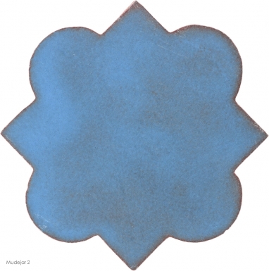 4.625" x 4.625" Turquoise Gloss Mudejar 2 - Tierra High Fired Glazed Field Tile