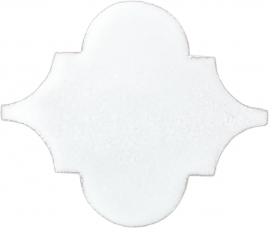 7.75" x 8.375" Pure White Gloss Arabesque Picket - Tierra High Fired Glazed Field Tile