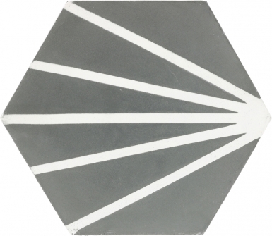 8" Light Raise Hexagon - Barcelona Cement Floor Tile