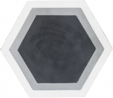 8" Tricolor Hexagon - Barcelona Cement Floor Tile