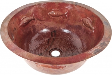 Natural Fish - Round Drop-in Copper Sink