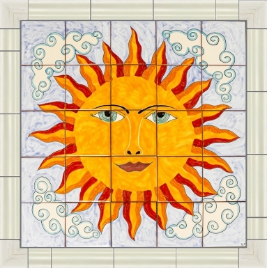 Bright Sun Ceramic Tile Mural