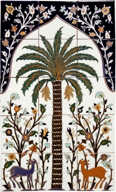 Persian Palm Tree Santa Barbara Tile Mural
