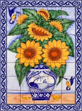Sunflower Bouquet 2 Ceramic Tile Mural
