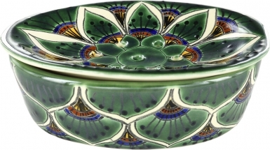 Green Peacock - Talavera Soap Dish