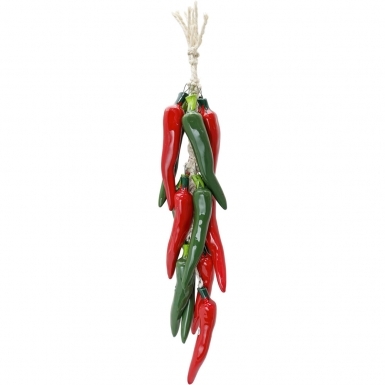 Red and Green Cayenne - Ceramic Ristra