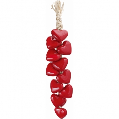 - ON SALE - Red Hearts - Ceramic Ristra