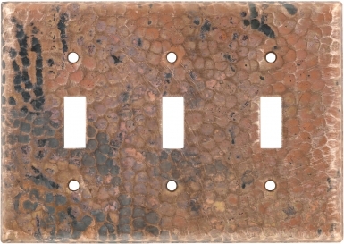 Natural Triple Toggle - Copper Switchplate