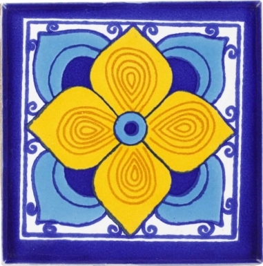 Turquoise Flor Sevillana Terra Nova Mediterraneo Ceramic Tile