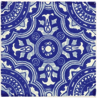 Royal Blue & White Talavera Mexican Tile