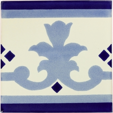 8.25" x 8.25" Pontevedra 4 Border - Sevilla Ceramic Floor Tile