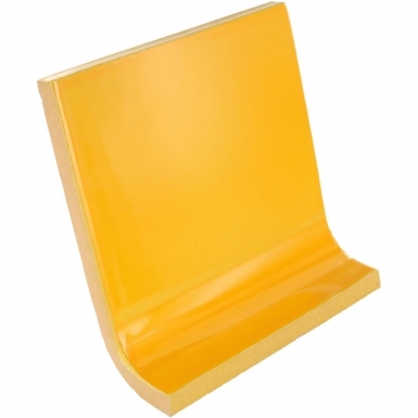 4.25" x 4.25" Cove Base: Tangerine Yellow - Talavera Mexican Tile