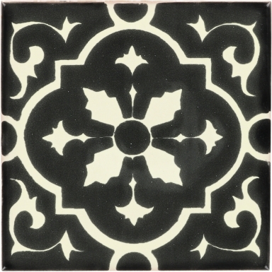 Amria Black & White Talavera Mexican Tile