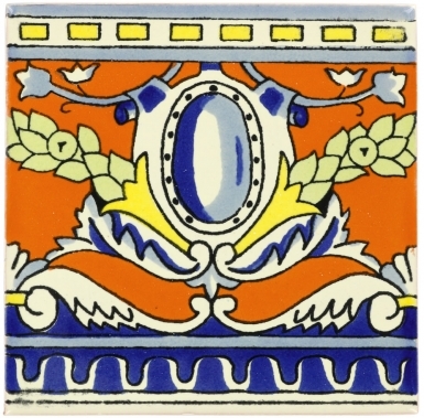 Ferriere Orange Border - Talavera Mexican Tile