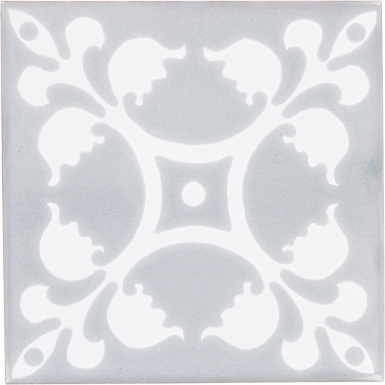 8.25" x 8.25" Palazzo 3 with Snow White - Sevilla Ceramic Floor Tile