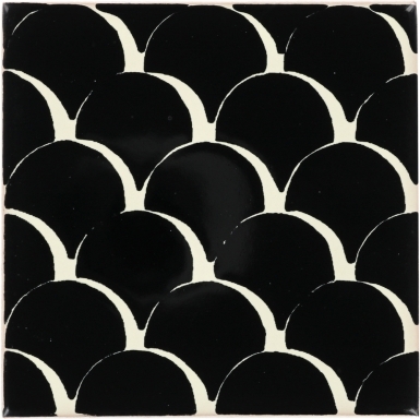 Black & White Scales Talavera Mexican Tile
