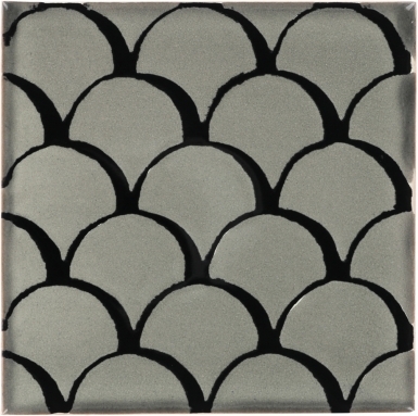 Black & Gray Scales Talavera Mexican Tile