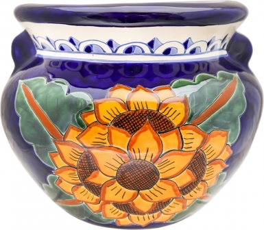 Sunflowers - Small Round Ceramic Planter 