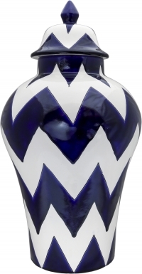 Blue & Pure White Harlequin - Small Ceramic Ginger Jar