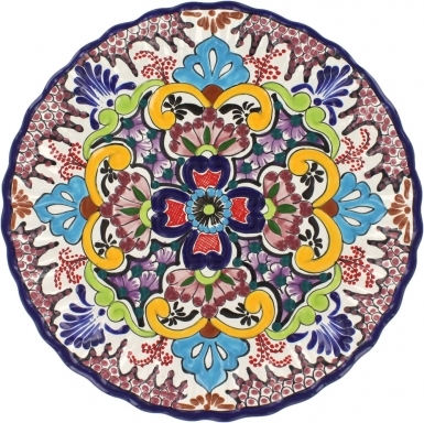 Puebla Classic Ceramic Talavera  Scalloped Plate N. 7