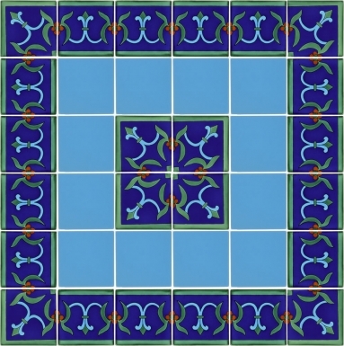 Set of 36 Individual Tiles 4.25" x 4.25" - Talavera Mexican Tile Set