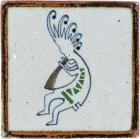 - ON SALE - Kokopelli with Green - Tenampa Stoneware Tile